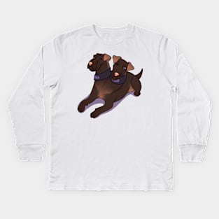 Max and Molly - Orthrus Two-Headed Dog :: Canines and Felines Kids Long Sleeve T-Shirt